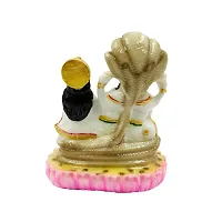 The Decor Culture Composite Marble Vishul Lakshmi Ji Sit On Chowki Murti for Home Temple // Gift Purpose Idol (Size : 13x10x7 Cms) - Multi.-thumb1