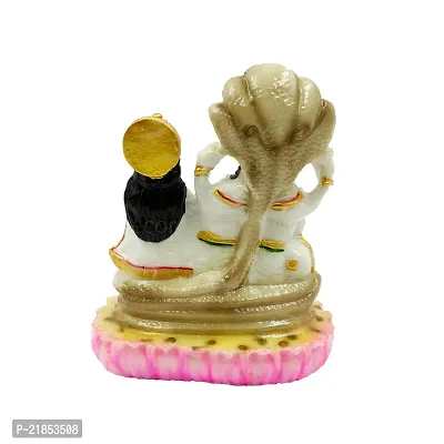 The Decor Culture Composite Marble Vishul Lakshmi Ji Sit On Chowki Murti for Home Temple // Gift Purpose Idol (Size : 13x10x7 Cms) - Multi.-thumb2