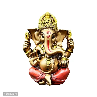 The Decor Culture Marble Dust Antique Ganesh ji Murti for Home Pooja//Gift//Showpiece Living Room Office//Home Decoration Showpiece Idol - (Size : S- 10x8x7 Cms)_Rose-Gold.