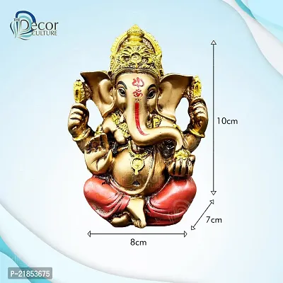 The Decor Culture Marble Dust Antique Ganesh ji Murti for Home Pooja//Gift//Showpiece Living Room Office//Home Decoration Showpiece Idol - (Size : S- 10x8x7 Cms)_Rose-Gold.-thumb2