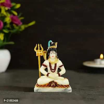 The Decor Culture Pure Marble Shiv Ji Murti for Home Temple // Gift Purpose Idol (Size : 15x10x6 Cms) - Multi.-thumb0