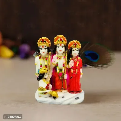 The Decor Culture Pure Marble Ram Darbar Murti for Pooja Home Temple Idol (Size : 10 x 9 x 5 Cms) - Multi.