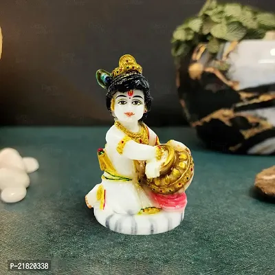 The Decor Culture Pure Marble Bal Gopal Murti for Pooja Home Temple// Office Table// Gift Purpose  Idol (Size : 8 x 5 x 5 Cms) - White.