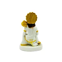 The Deacute;cor Culture Composite Marble Hanuman Ji Marti for Pooja Home Temple Idol (Size : 7 x 5 x 4 cms) - White.-thumb1