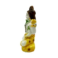 The Decor Culture Composite Marble Shiv Shankar Ji Murti/Statue for Pooja Home Temple// For Gift// Car Dashboard Idol (Size : 9 x 8x 4 Cms) - White-Gold.-thumb3