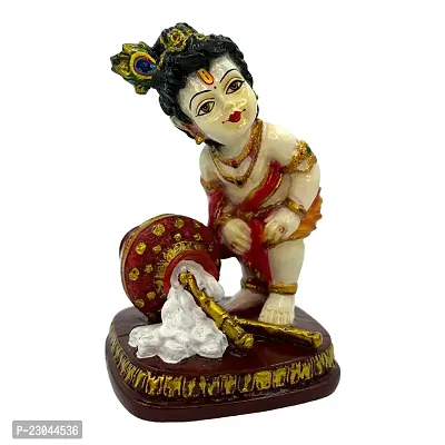 Decor Culture (Bal Gopal makhan) statue/Idol/Figurine/Murti Made of (Composite Marble  Oxiidised Colors) for Home/Temple/office/Car/Mandir - (14x9x9 Cms)