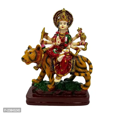 Decor Culture (Durga Maa) statue/Idol/Figurine/Murti Made of (Composite Marble  Oxiidised Colors) for Home/Temple/office/Car/Mandir - (16x12x5 Cms)