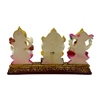 Decor Culture (Laxmi, Ganesha  Saraswati Ji) statue/Idol/Figurine/Murti Made of (Composite Marble  Oxiidised Colors) for Home/Temple/office/Car/Mandir (9x16x3 Cms)-thumb1