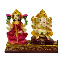 Decor Culture (Laxmi, Ganesha  Saraswati Ji) statue/Idol/Figurine/Murti Made of (Composite Marble  Oxiidised Colors) for Home/Temple/office/Car/Mandir (9x16x3 Cms)-thumb4