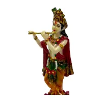 Decor Culture (Shree Krishna Ji) statue/Idol/Figurine/Murti Made of (Composite Marble  Oxiidised Colors) for Home/Temple/office/Car/Mandir (18x7x7 Cms)-thumb2
