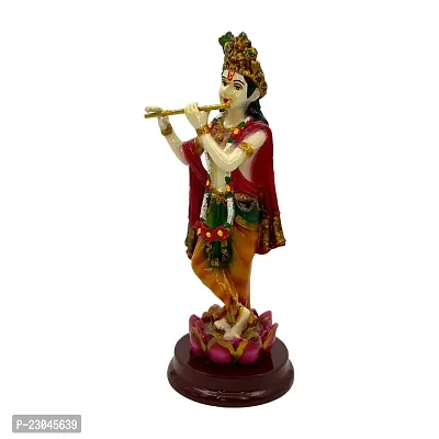 Decor Culture (Shree Krishna Ji) statue/Idol/Figurine/Murti Made of (Composite Marble  Oxiidised Colors) for Home/Temple/office/Car/Mandir (18x7x7 Cms)-thumb5