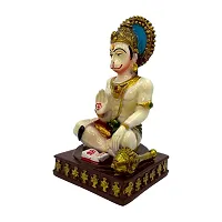 Decor Culture (Hanuman Ji Seating On Chowki) statue/Idol/Figurine/Murti Made of (Composite Marble  Oxiidised Colors) for Home/Temple/office/Car/Mandir (15x9x7  Cms)-thumb1