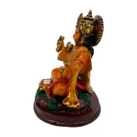 Decor Culture (Hanuman Ji Seating On Chowki) statue/Idol/Figurine/Murti Made of (Composite Marble  Oxiidised Colors) for Home/Temple/office/Car/Mandir (14x13x10 Cms)-Sinduri.-thumb2