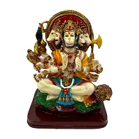 Decor Culture (Punchmukhi Hanuman Ji) statue/Idol/Figurine/Murti Made of (Composite Marble  Oxiidised Colors) for Home/Temple/office/Car/Mandir - 14x13x8 Cms)-thumb1