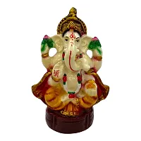 Decor Culture (Laxmi Ganesha Ji) statue/Idol/Figurine/Murti Made of (Composite Marble  Oxiidised Colors) for Home/Temple/office/Car/Mandir - (11x7x5 Cms)-thumb1