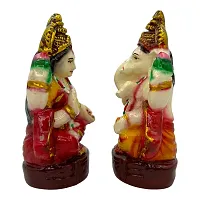 Decor Culture (Laxmi Ganesha Ji) statue/Idol/Figurine/Murti Made of (Composite Marble  Oxiidised Colors) for Home/Temple/office/Car/Mandir - (11x7x5 Cms)-thumb3