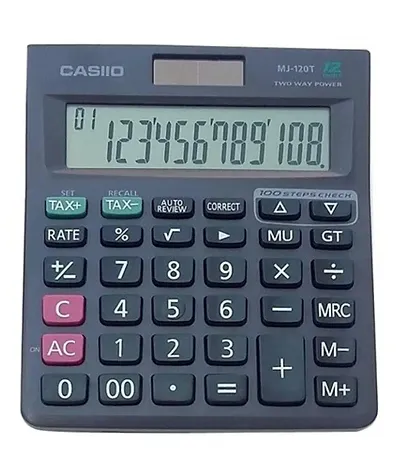 Casio MJ-120T-W Basic Calculator (12 Digit)