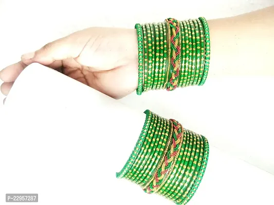 Green Glass  Bangles Kada Stylish New Design Set For Women And Girl Pack Of30-thumb0