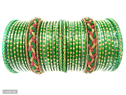 Green Glass  Bangles Kada Stylish New Design Set For Women And Girl Pack Of30-thumb2