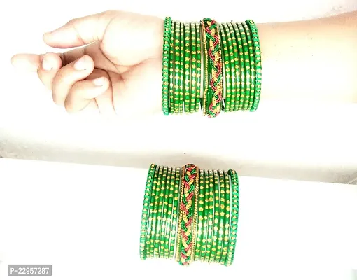 Green Glass  Bangles Kada Stylish New Design Set For Women And Girl Pack Of30-thumb4