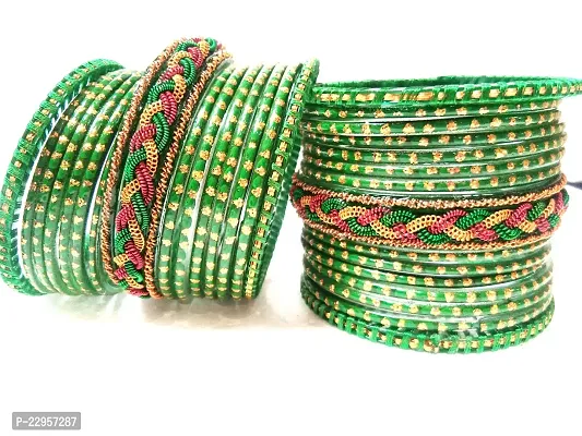 Green Glass  Bangles Kada Stylish New Design Set For Women And Girl Pack Of30-thumb5