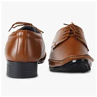 Tan Lace Up Synthetic Leather Formal Shoes For Men-thumb1