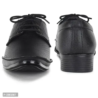 Black Lace Up Synthetic Leather Formal Shoes For Men-thumb2