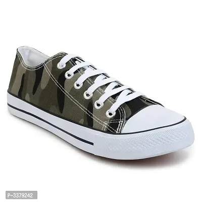 Men Camouflage Printed Lace Up Canvas Ultra Light Sneakers