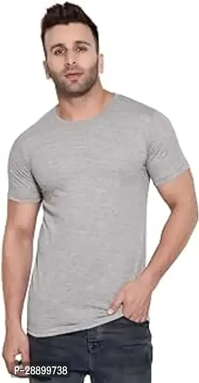 Phrill Mens Regular Fit Half Sleeve Two Panel Cotton T Shirt-thumb0