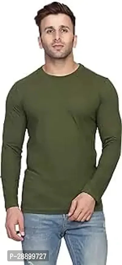 Phrill Mens Regular Fit Full Sleeve Cotton Tshirt Green-thumb0