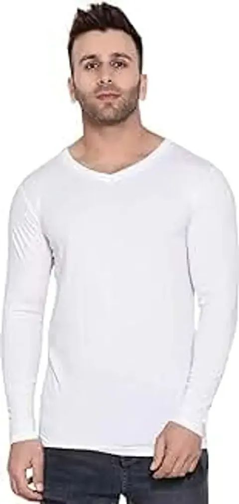 SWIFTLY Men's V-Neck Full Sleeve T Shirt