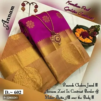 Stylish Tussar Silk Jacquard Women Saree with Blouse piece-thumb0