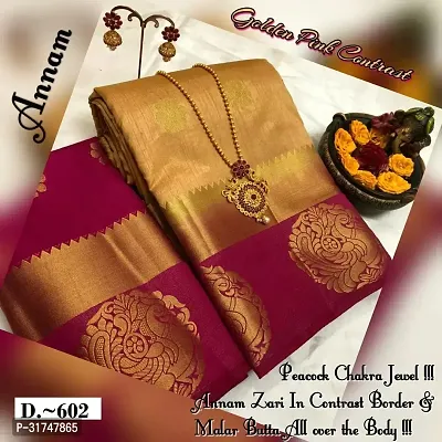 Beautiful Silk Blend Maroon Woven Design  Saree with Blouse piece For Women-thumb0