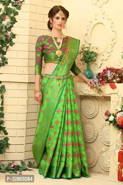 Stylish Art Silk Woven Design Women Saree with Blouse piece