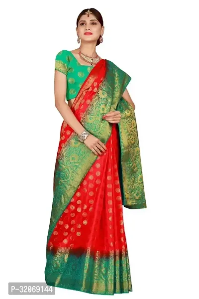 Stylish Art Silk Jacquard Women Saree with Blouse piece