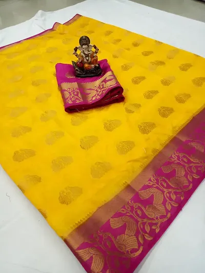 Must Have Art Silk Saree with Blouse piece 