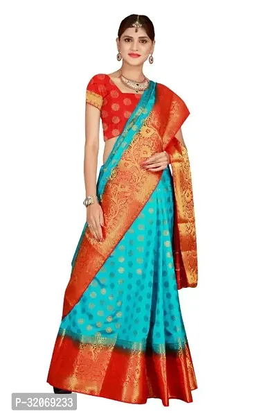 Stylish Art Silk Woven Design Women Saree with Blouse piece-thumb0