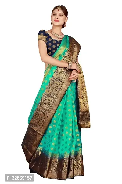 Stylish Art Silk Jacquard Women Saree with Blouse piece