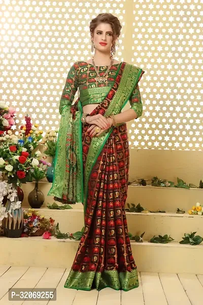 Stylish Art Silk Woven Design Women Saree with Blouse piece-thumb0