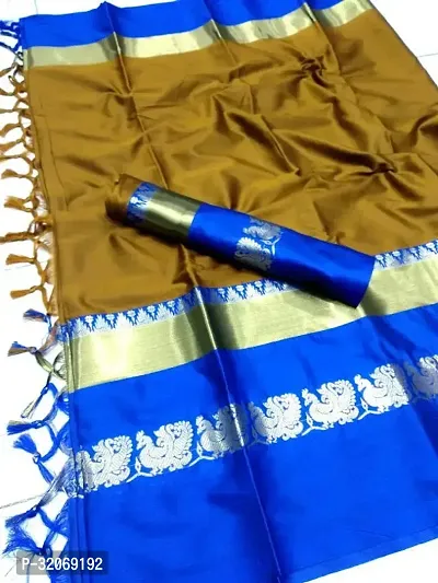 Stylish Art Silk Woven Design Women Saree with Blouse piece-thumb0