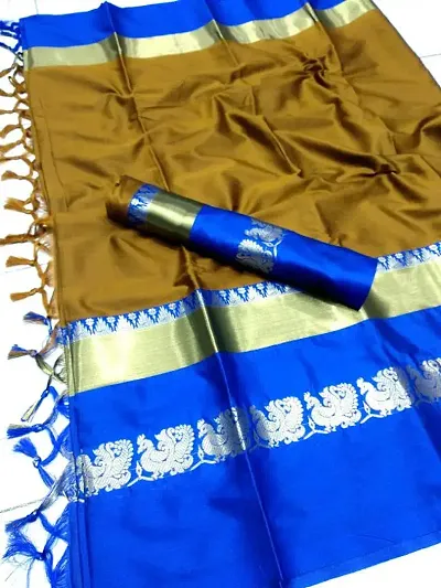 Trending Art Silk Saree with Blouse piece 