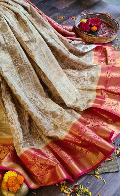 Designer Patola Silk Woven Design Saree With Unstitched Blouse