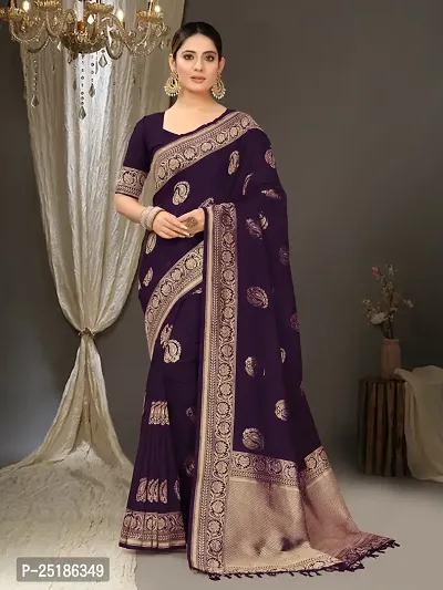 Litchi Silk Jacquard Saree with Blouse Piece