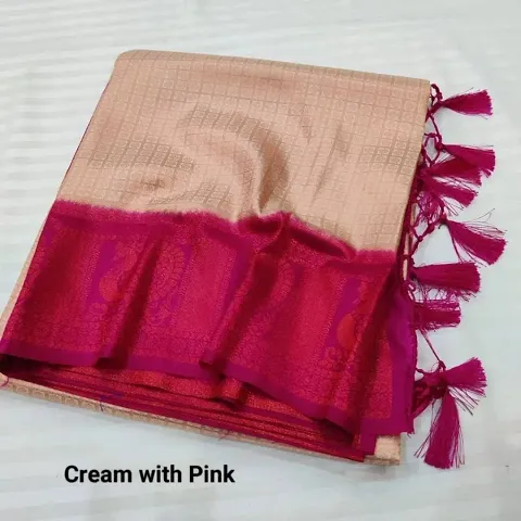 Kanjeevaram Banarasi Woven Design Silk Blend Saree with Blouse Piece
