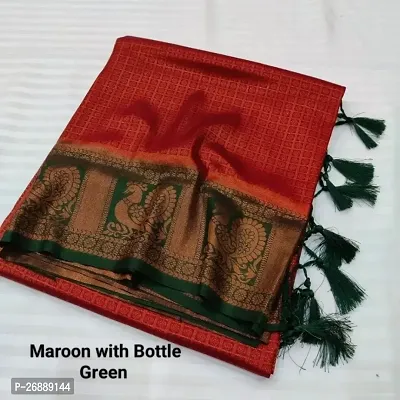 Kanjeevaram Woven Design Silk Blend Saree with Blouse Piece