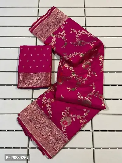 Kanjeevaram Woven Design Silk Blend Saree with Blouse Piece-thumb0
