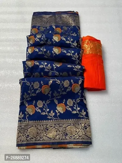 Kanjeevaram Woven Design Silk Blend Saree with Blouse Piece-thumb0