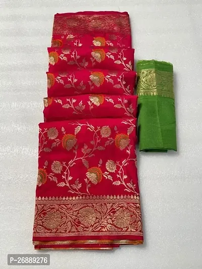 Kanjeevaram Woven Design Silk Blend Saree with Blouse Piece