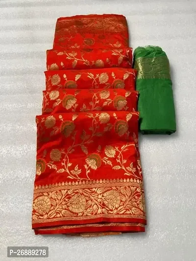 Kanjeevaram Woven Design Silk Blend Saree with Blouse Piece