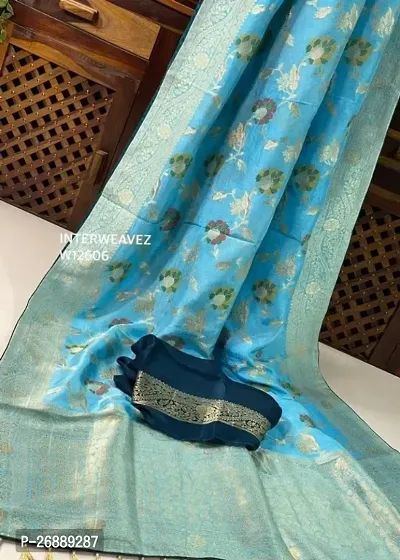 Kanjeevaram Woven Design Silk Blend Saree with Blouse Piece